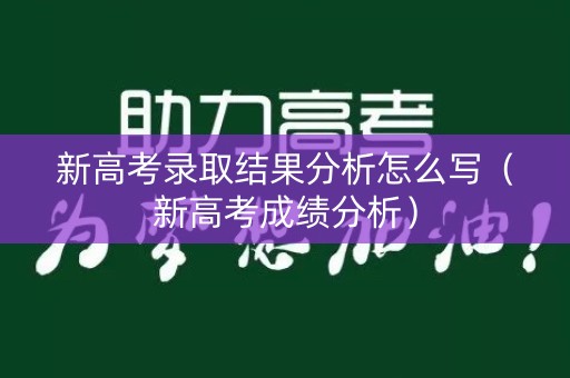 新高考录取结果分析怎么写（新高考成绩分析）