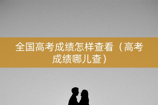 全国高考成绩怎样查看（高考成绩哪儿查）