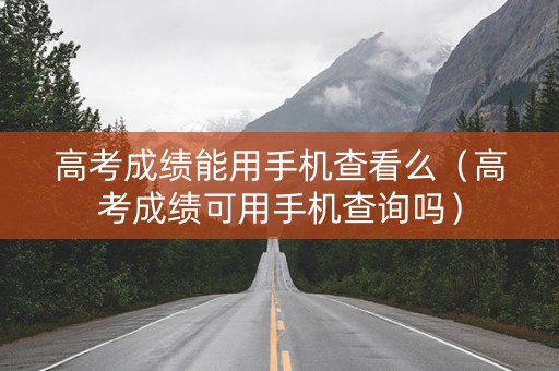 高考成绩能用手机查看么（高考成绩可用手机查询吗）