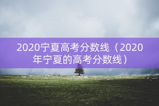 2020宁夏高考分数线（2020年宁夏的高考分数线）