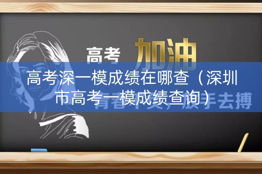 高考深一模成绩在哪查（深圳市高考一模成绩查询）
