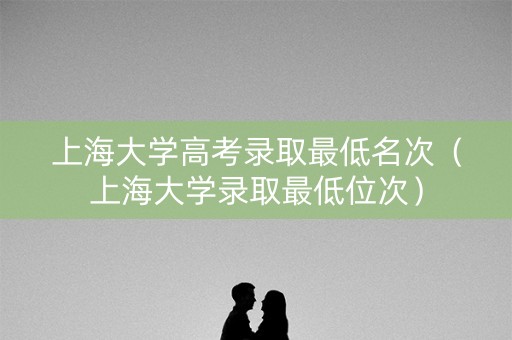 上海大学高考录取最低名次（上海大学录取最低位次）