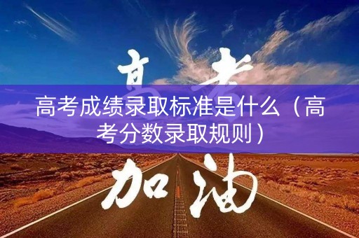 高考成绩录取标准是什么（高考分数录取规则）