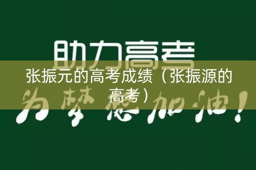 张振元的高考成绩（张振源的高考）