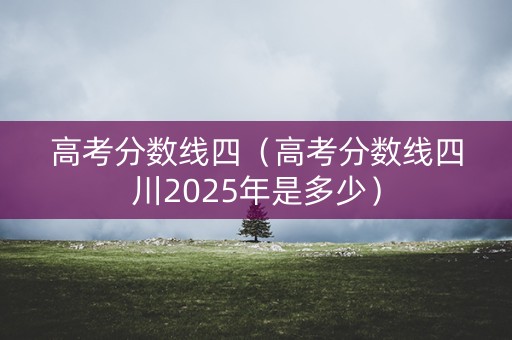 高考分数线四（高考分数线四川2025年是多少）