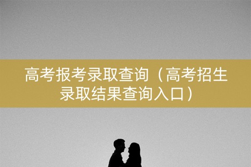 高考报考录取查询（高考招生录取结果查询入口）