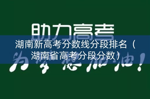 湖南新高考分数线分段排名（湖南省高考分段分数）