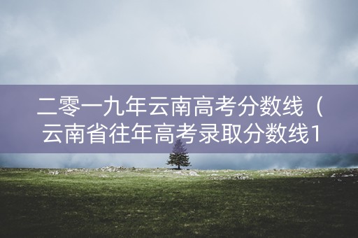 二零一九年云南高考分数线（云南省往年高考录取分数线19）