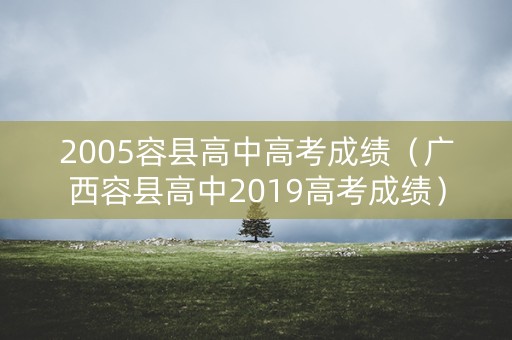 2005容县高中高考成绩（广西容县高中2019高考成绩）