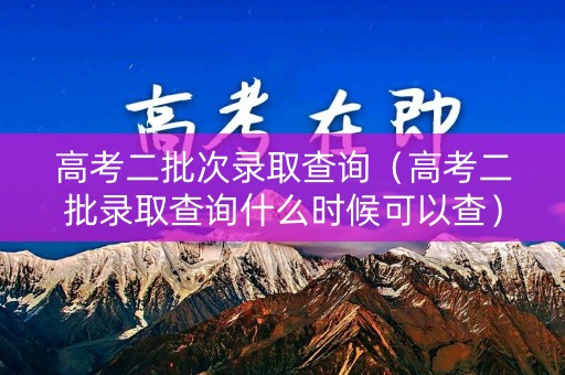 高考二批次录取查询（高考二批录取查询什么时候可以查）