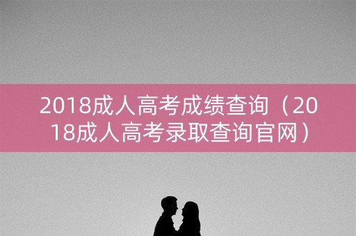 2018成人高考成绩查询（2018成人高考录取查询官网）