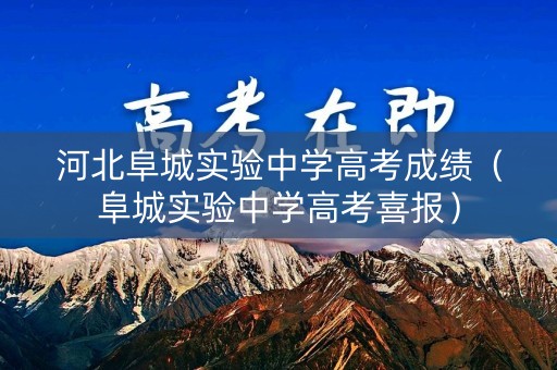 河北阜城实验中学高考成绩（阜城实验中学高考喜报）