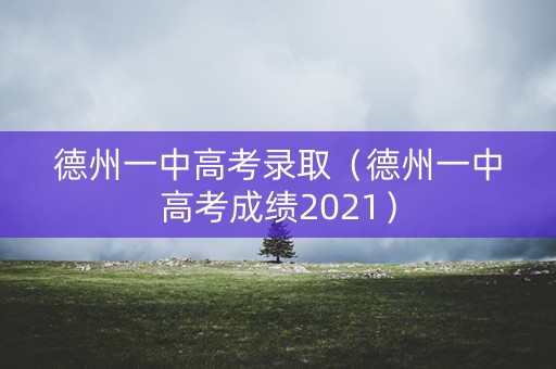 德州一中高考录取（德州一中高考成绩2021）