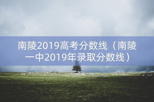 南陵2019高考分数线（南陵一中2019年录取分数线）