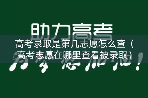 高考录取是第几志愿怎么查（高考志愿在哪里查看被录取）
