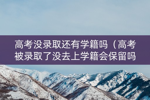高考没录取还有学籍吗（高考被录取了没去上学籍会保留吗）