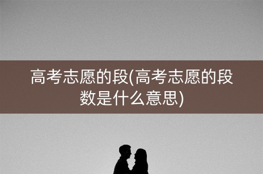 高考志愿的段(高考志愿的段数是什么意思)
