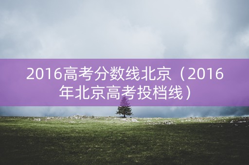 2016高考分数线北京（2016年北京高考投档线）