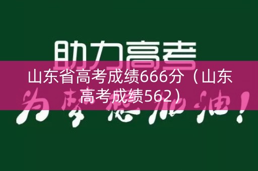 山东省高考成绩666分（山东高考成绩562）