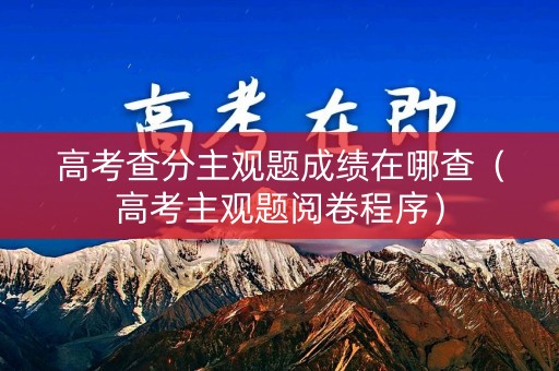 高考查分主观题成绩在哪查（高考主观题阅卷程序）