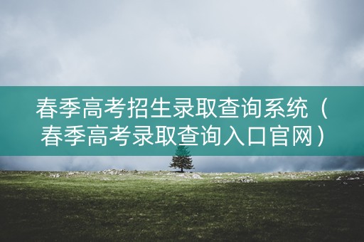 春季高考招生录取查询系统(春季高考录取查询入口官网) 春季高考招生录取查询系统(春季高考录取查询入口官网)