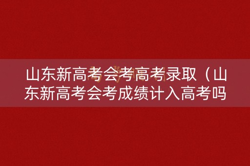 山东新高考会考高考录取(山东新高考会考成绩计入高考吗) 山东新高考会考高考录取(山东新高考会考成绩计入高考吗)