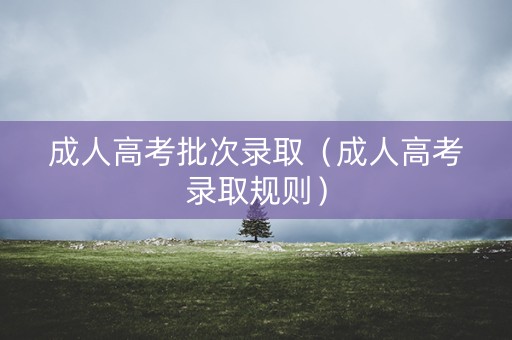 成人高考批次录取(成人高考录取规则) 成人高考批次录取(成人高考录取规则)