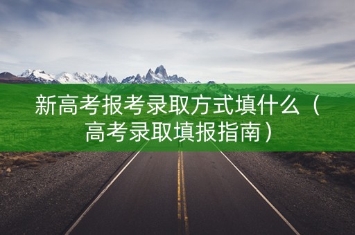 新高考报考录取方式填什么(高考录取填报指南) 新高考报考录取方式填什么(高考录取填报指南)
