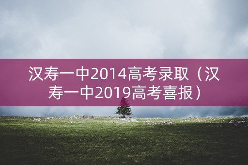 汉寿一中2014高考录取（汉寿一中2019高考喜报）