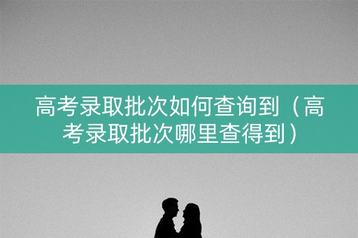 高考录取批次如何查询到(高考录取批次哪里查得到) 高考录取批次如何查询到(高考录取批次哪里查得到)