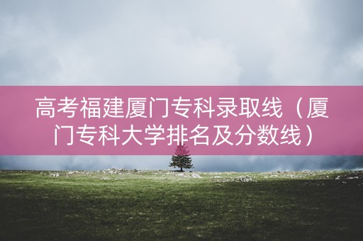 高考福建厦门专科录取线(厦门专科大学排名及分数线) 高考福建厦门专科录取线(厦门专科大学排名及分数线)