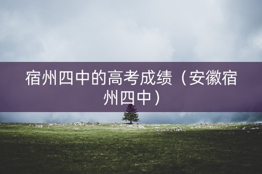 宿州四中的高考成绩(安徽宿州四中) 宿州四中的高考成绩(安徽宿州四中)