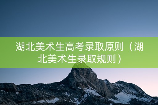 湖北美术生高考录取原则(湖北美术生录取规则) 湖北美术生高考录取原则(湖北美术生录取规则)