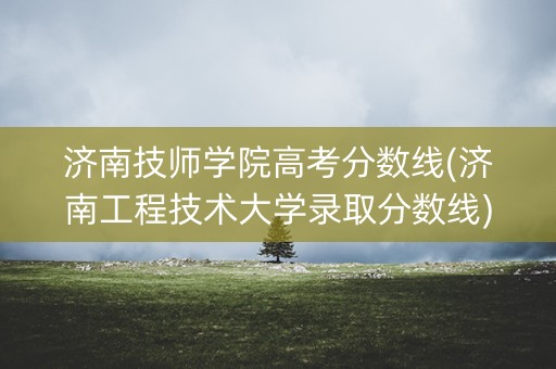 济南技师学院高考分数线(济南工程技术大学录取分数线)