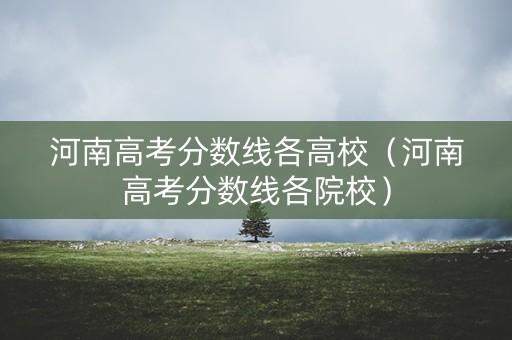 河南高考分数线各高校(河南高考分数线各院校) 河南高考分数线各高校(河南高考分数线各院校)