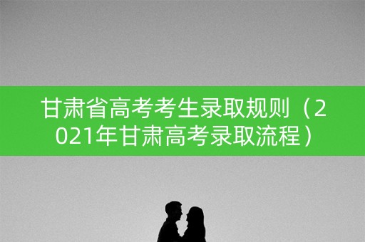 甘肃省高考考生录取规则（2021年甘肃高考录取流程）