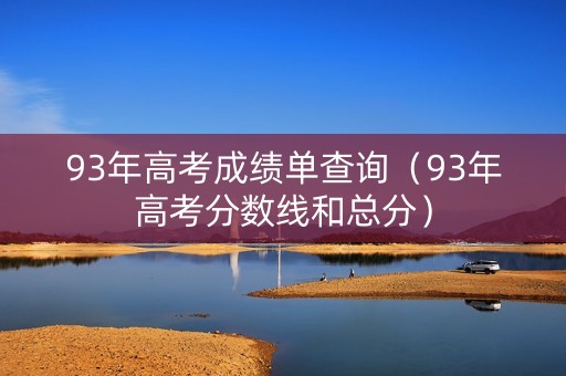 93年高考成绩单查询（93年高考分数线和总分）