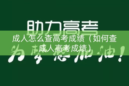 成人怎么查高考成绩(如何查成人高考成绩) 成人怎么查高考成绩(如何查成人高考成绩)
