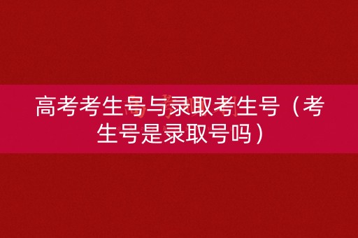 高考考生号与录取考生号(考生号是录取号吗) 高考考生号与录取考生号(考生号是录取号吗)