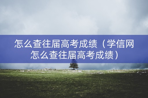怎么查往届高考成绩(学信网怎么查往届高考成绩) 怎么查往届高考成绩(学信网怎么查往届高考成绩)