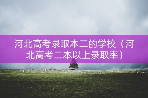 河北高考录取本二的学校(河北高考二本以上录取率) 河北高考录取本二的学校(河北高考二本以上录取率)