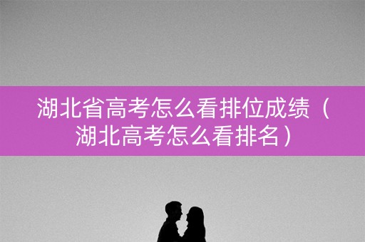 湖北省高考怎么看排位成绩(湖北高考怎么看排名) 湖北省高考怎么看排位成绩(湖北高考怎么看排名)