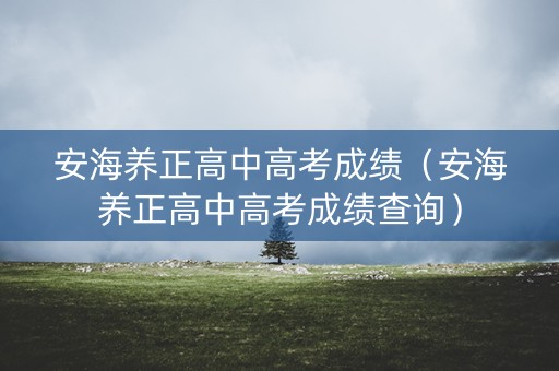 安海养正高中高考成绩(安海养正高中高考成绩查询) 安海养正高中高考成绩(安海养正高中高考成绩查询)