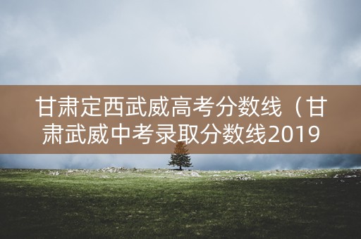 甘肃定西武威高考分数线(甘肃武威中考录取分数线2019) 甘肃定西武威高考分数线(甘肃武威中考录取分数线2019)