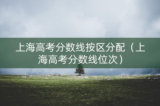 上海高考分数线按区分配（上海高考分数线位次）