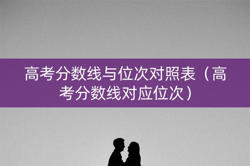 高考分数线与位次对照表(高考分数线对应位次) 高考分数线与位次对照表(高考分数线对应位次)