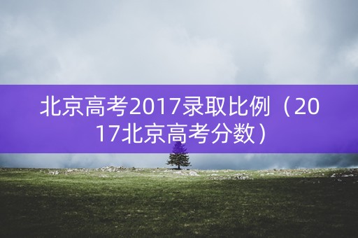 北京高考2017录取比例（2017北京高考分数）
