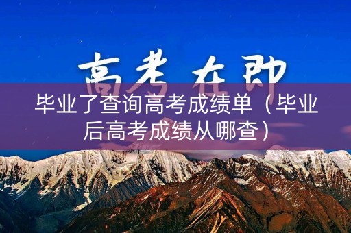 毕业了查询高考成绩单（毕业后高考成绩从哪查）