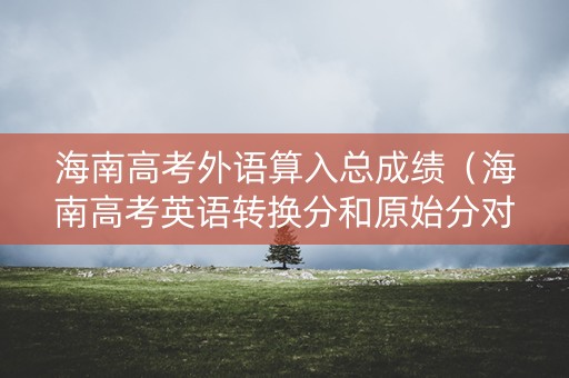 海南高考外语算入总成绩(海南高考英语转换分和原始分对照表) 海南高考外语算入总成绩(海南高考英语转换分和原始分对照表)