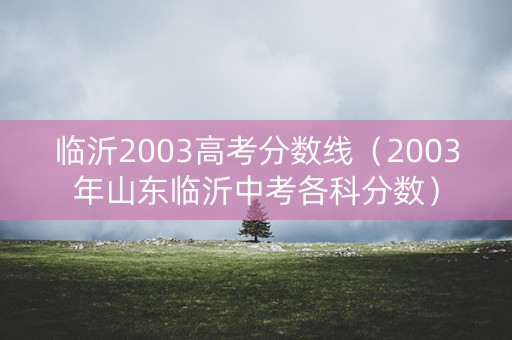 临沂2003高考分数线(2003年山东临沂中考各科分数) 临沂2003高考分数线(2003年山东临沂中考各科分数)